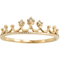 14 carat gold tiara ring with diamonds-Vintage Rings-The Antique Ring Shop