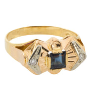 Art Deco sapphire and diamond ring-Vintage Rings-The Antique Ring Shop