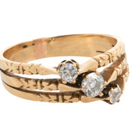 Old cut diamond three stone ring-Antique rings-The Antique Ring Shop