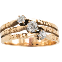 Old cut diamond three stone ring-Antique rings-The Antique Ring Shop