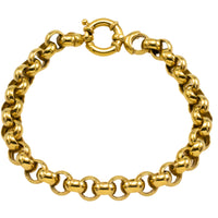 14 carat gold round link bracelet-Bracelets-The Antique Ring Shop