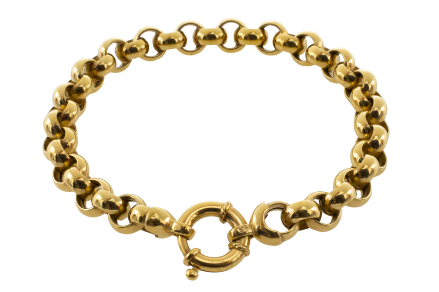 14 carat gold round link bracelet-Bracelets-The Antique Ring Shop