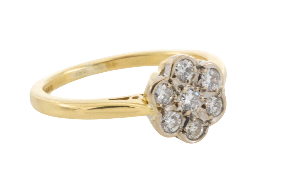 Vintage diamond flower cluster ring-The Antique Ring Shop