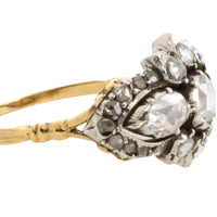 Rose diamond ring in silver and gold-Antique rings-The Antique Ring Shop