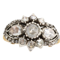 Rose diamond ring in silver and gold-Antique rings-The Antique Ring Shop