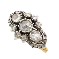 Rose diamond ring in silver and gold-Antique rings-The Antique Ring Shop