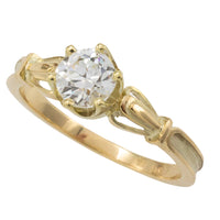 Diamond solitaire ring in 14 carat gold-engagement rings-The Antique Ring Shop