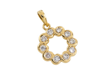 Diamond pendant in 18 carat gold-Pendants-The Antique Ring Shop