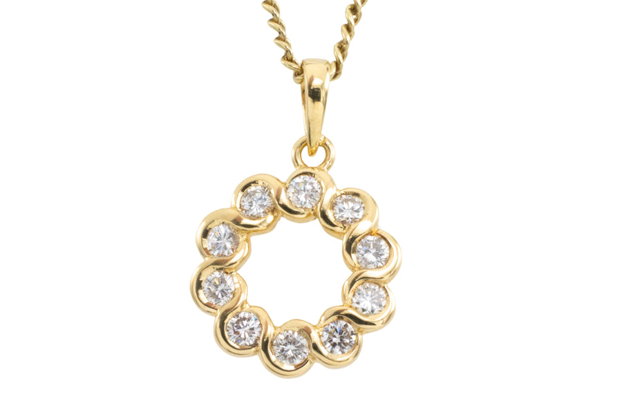 Diamond pendant in 18 carat gold-Pendants-The Antique Ring Shop