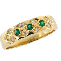 Emerald and diamond 18 carat gold ring-Vintage rings-The Antique Ring Shop