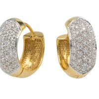 Hoop earrings with diamonds-Earrings-The Antique Ring Shop