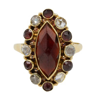 Garnet and rose diamond 14 carat gold ring-Vintage rings-The Antique Ring Shop