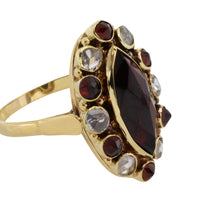 Garnet and rose diamond 14 carat gold ring-Vintage rings-The Antique Ring Shop