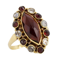 Garnet and rose diamond 14 carat gold ring-Vintage rings-The Antique Ring Shop