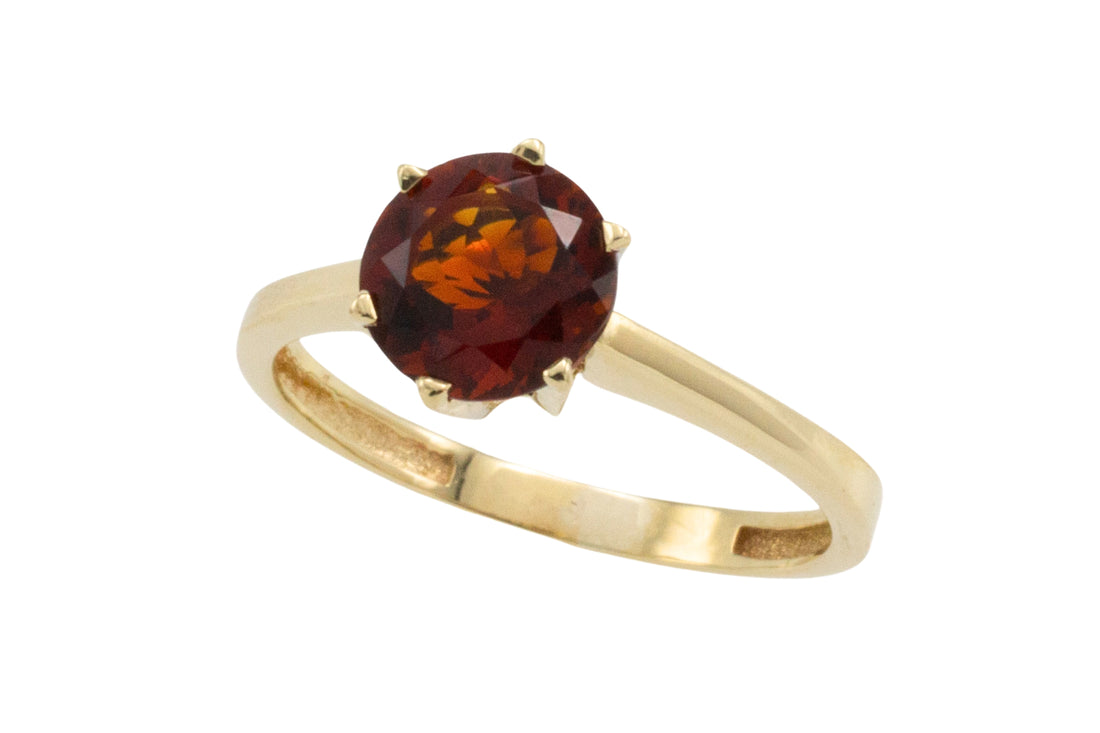 Madeira citrine solitaire ring-Vintage Rings-The Antique Ring Shop