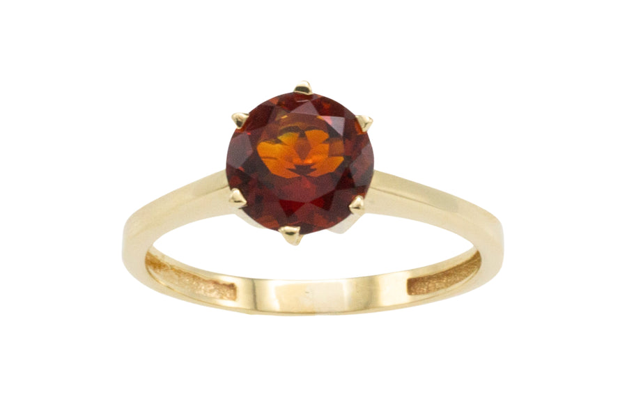 Madeira citrine solitaire ring-Vintage Rings-The Antique Ring Shop