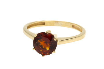 Madeira citrine solitaire ring-Vintage Rings-The Antique Ring Shop