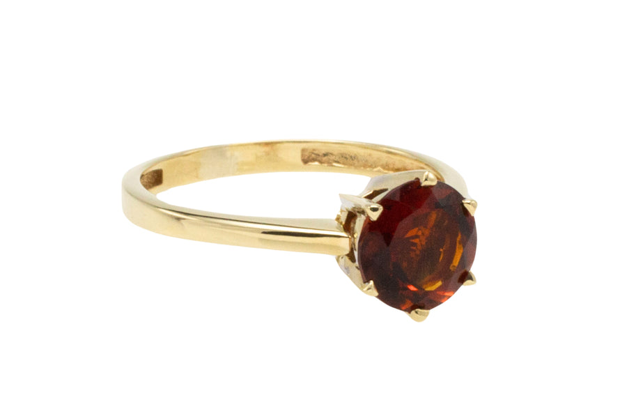 Madeira citrine solitaire ring-Vintage Rings-The Antique Ring Shop