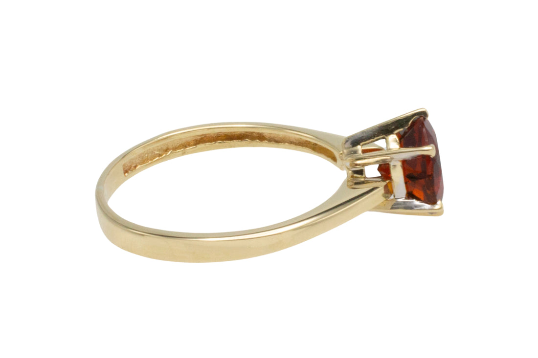 Madeira citrine solitaire ring-Vintage Rings-The Antique Ring Shop