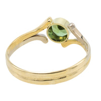 Green tourmaline ring in 14 carat gold-Vintage Rings-The Antique Ring Shop