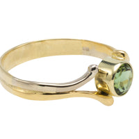 Green tourmaline ring in 14 carat gold-Vintage Rings-The Antique Ring Shop