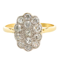 Edwardian old cut diamond cluster ring-Antique rings-The Antique Ring Shop