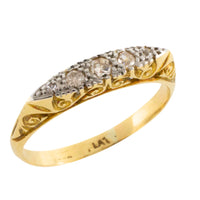 Vintage diamond ring in platinum and gold-Vintage Rings-The Antique Ring Shop