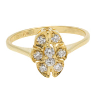 Oval diamond cluster ring in 14 carat gold-engagement rings-The Antique Ring Shop