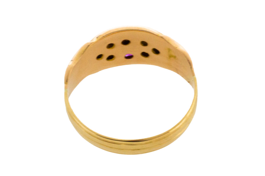 Victorian ruby and diamond ring in 18 carat gold-Antique rings-The Antique Ring Shop