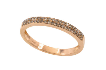 Rose gold half eternity band with diamonds-wedding rings-The Antique Ring Shop