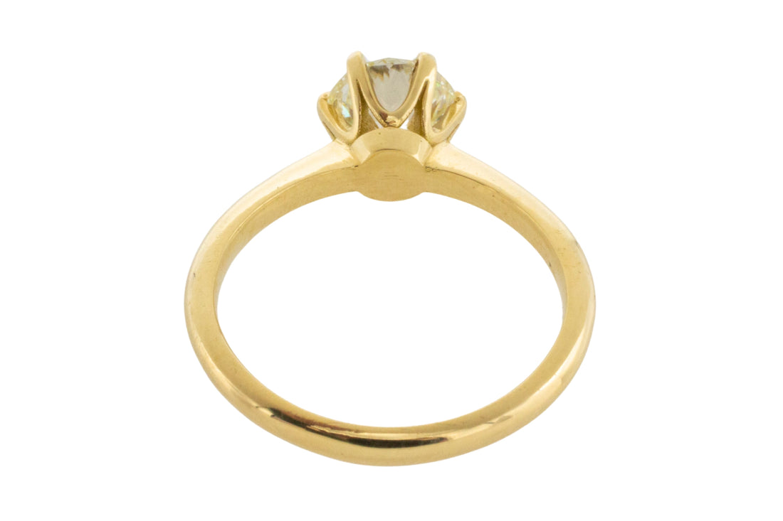 Brilliant cut diamond solitaire ring in 18 carat gold-engagement rings-The Antique Ring Shop