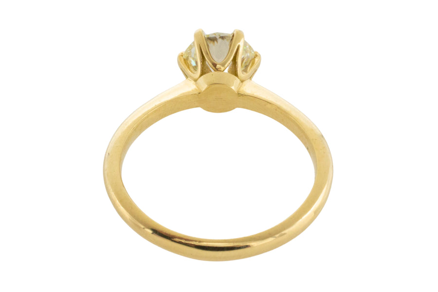 Brilliant cut diamond solitaire ring in 18 carat gold-engagement rings-The Antique Ring Shop