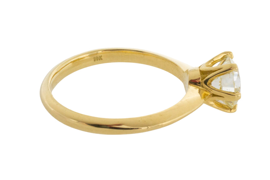 Brilliant cut diamond solitaire ring in 18 carat gold-engagement rings-The Antique Ring Shop
