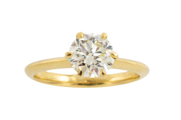 Brilliant cut diamond solitaire ring in 18 carat gold-engagement rings-The Antique Ring Shop