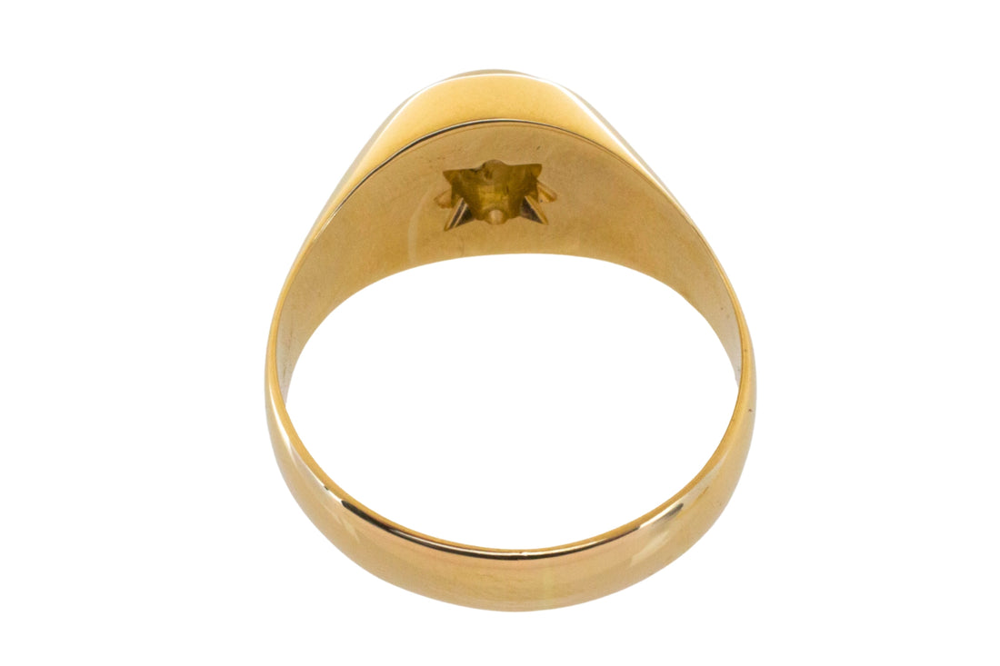 Diamond ring in 18 carat gold-gents rings-The Antique Ring Shop