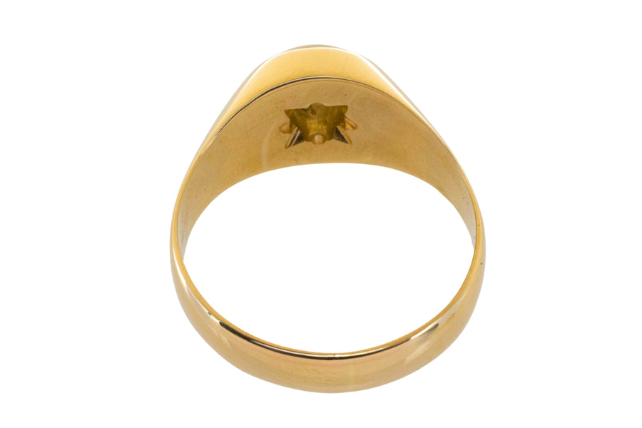 Diamond ring in 18 carat gold-gents rings-The Antique Ring Shop