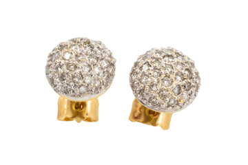 Diamond cluster studs in 18 carat gold-Earrings-The Antique Ring Shop
