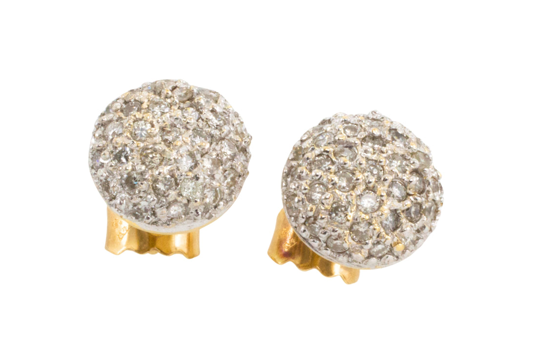 Diamond cluster studs in 18 carat gold-Earrings-The Antique Ring Shop