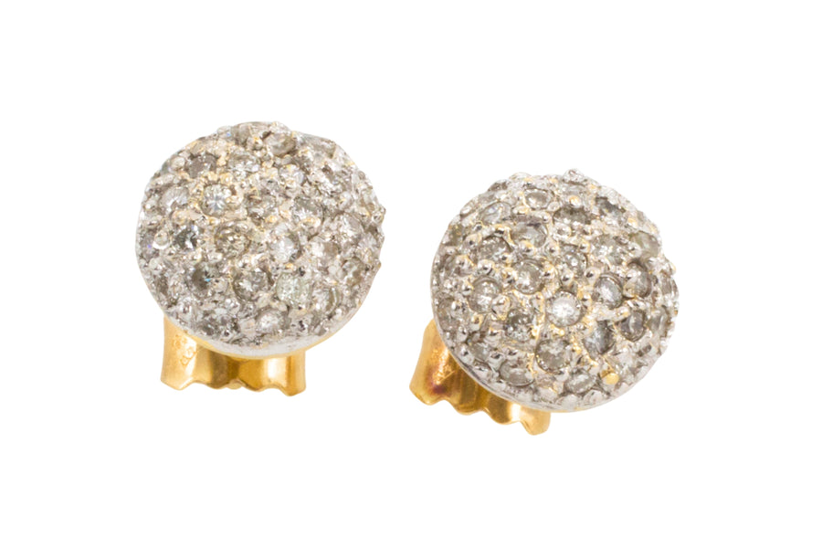 Diamond cluster studs in 18 carat gold-Earrings-The Antique Ring Shop