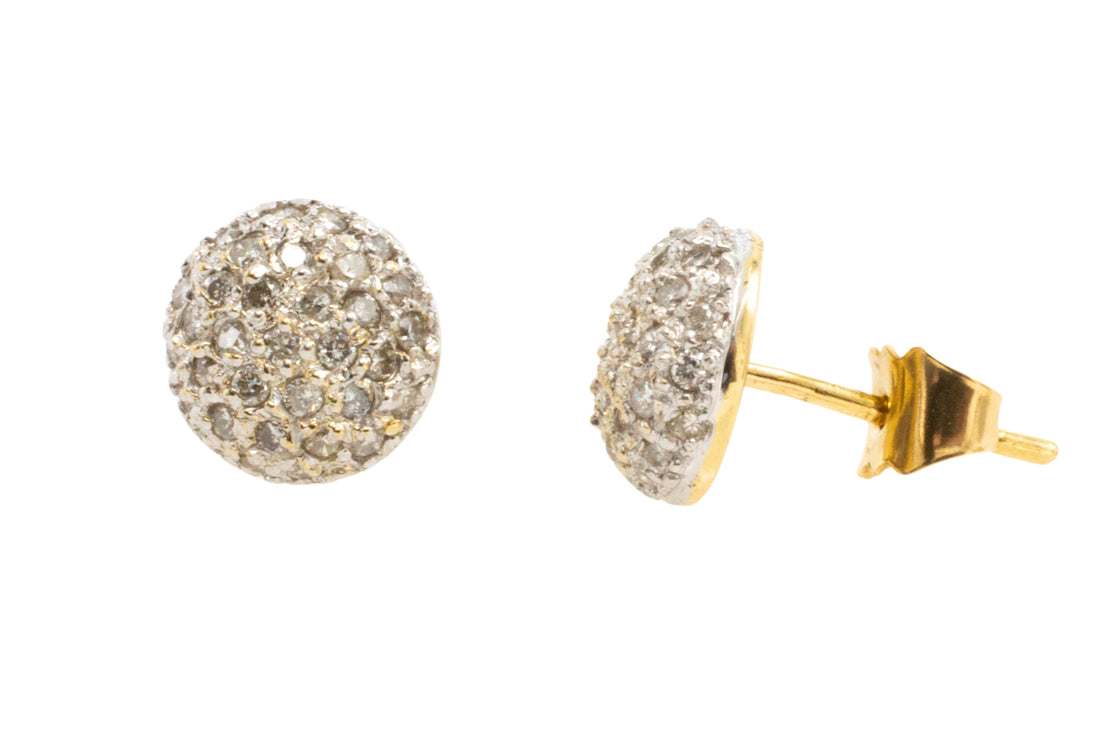 Diamond cluster studs in 18 carat gold-Earrings-The Antique Ring Shop
