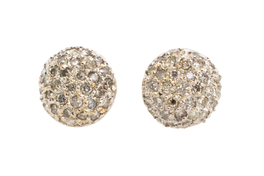 Diamond cluster studs in 18 carat gold-Earrings-The Antique Ring Shop