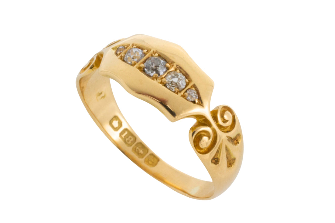 Edwardian five stone diamond ring from 1904-Antique rings-The Antique Ring Shop