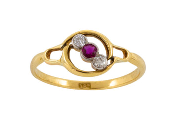 Edwardian ruby and diamond ring-Antique rings-The Antique Ring Shop