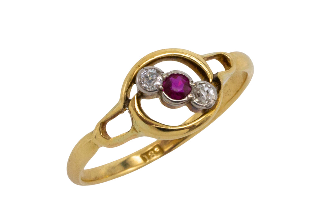 Edwardian ruby and diamond ring-Antique rings-The Antique Ring Shop