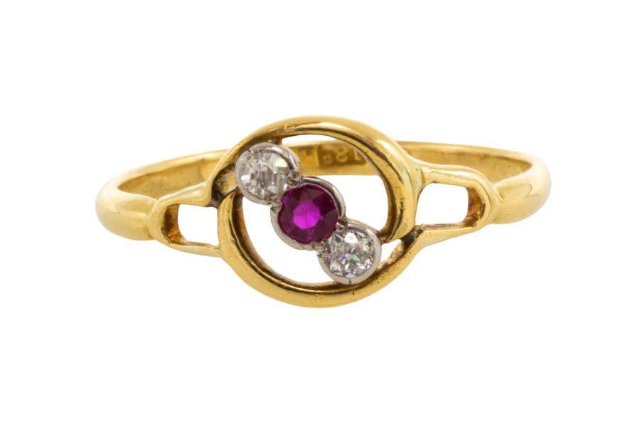 Edwardian ruby and diamond ring-Antique rings-The Antique Ring Shop