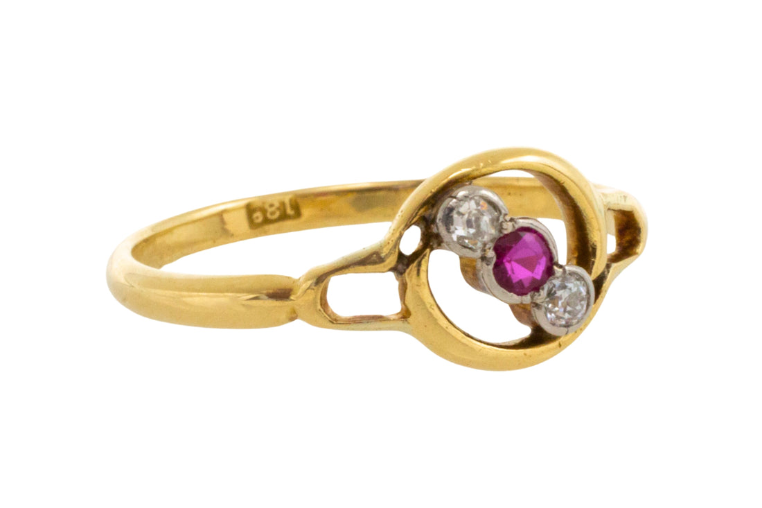 Edwardian ruby and diamond ring-Antique rings-The Antique Ring Shop
