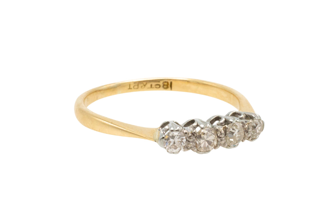 Edwardian four stone diamond ring-Antique rings-The Antique Ring Shop