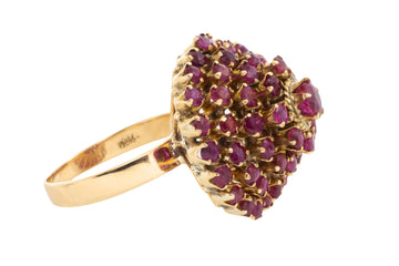 Ruby turban ring in 18 carat gold-Vintage Rings-The Antique Ring Shop