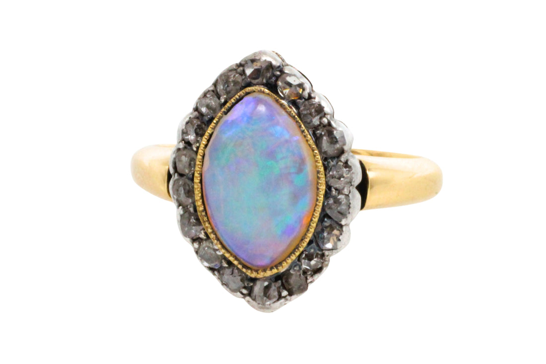 Victorian opal and rose diamond ring-Antique rings-The Antique Ring Shop