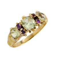 Victorian chrysoberyl and tourmaline ring-Antique rings-The Antique Ring Shop